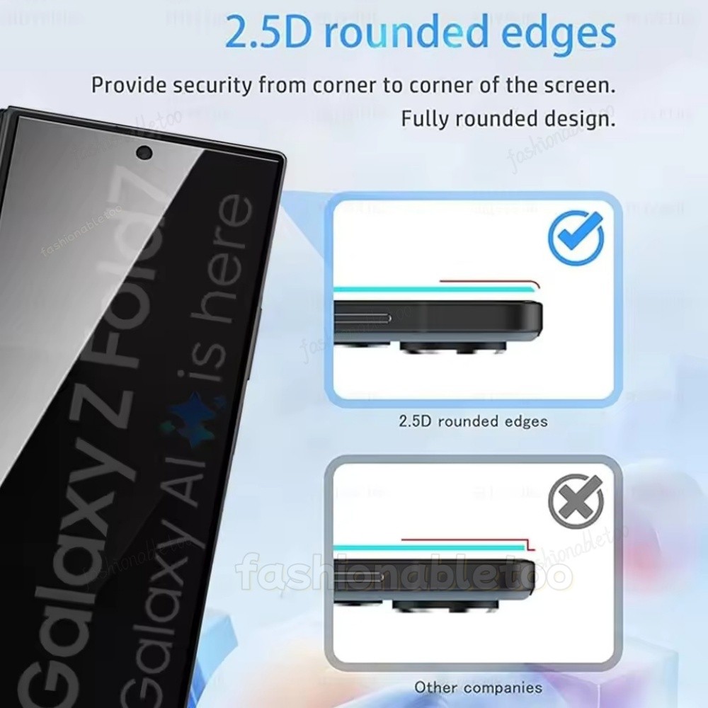 สําหรับ Fold7 3 in 1 Anti-spy กระจกนิรภัยป้องกันฟิล์มสําหรับ Samsung Galaxy Z พับ 7 Fold7 ZFold7 คลุมทั้งหมดหน้าจอความเป็นส่วนตัวด้านหน้าฟิล์มป้องกันหน้าจอกระจกกลับกล้องเลนส์ฟิล์ม - รูปที่ 4