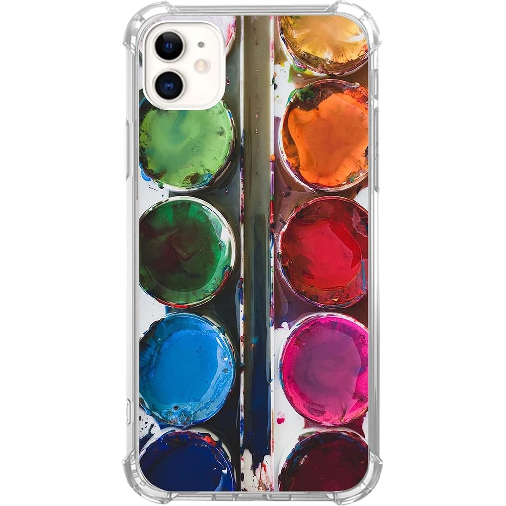 Watercolor Paint Box Design Phone Case for iPhone 11, Colorful Paint Box Cover for Teens Women Men, 