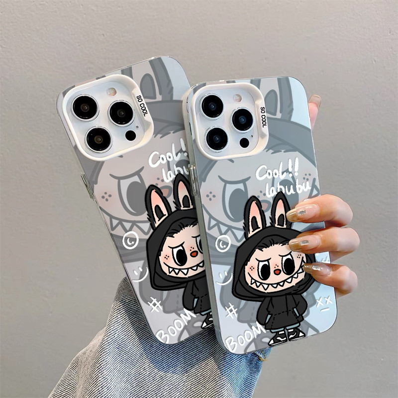 HP เคสโทรศัพท์เหมาะสําหรับ iPhone 7/8/X/XR/11/12/13/14/15/16 Pro Plus และอื่นๆ เคสโทรศัพท์แข็งสีเงิน