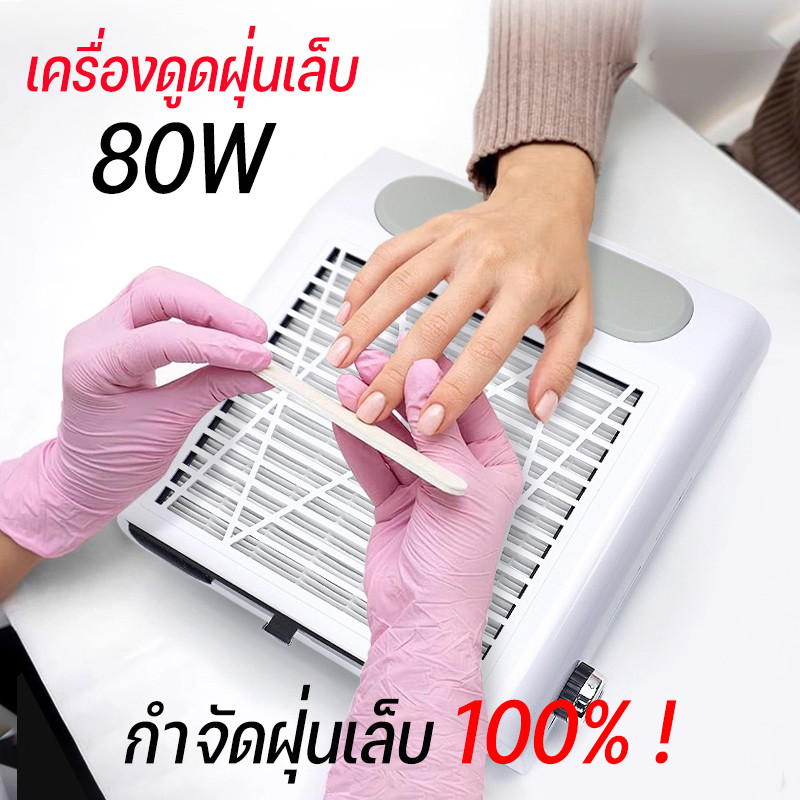 เครื่องดูดฝุ่นเล็บ 80W เครื่องดูดเศพร้อมส่งพัดลมดูดฝุ่นเล็บ ร้านทำเล็บต้องมี รุ่น ปรับความเร็วได้ มีแผ่นกรอง
