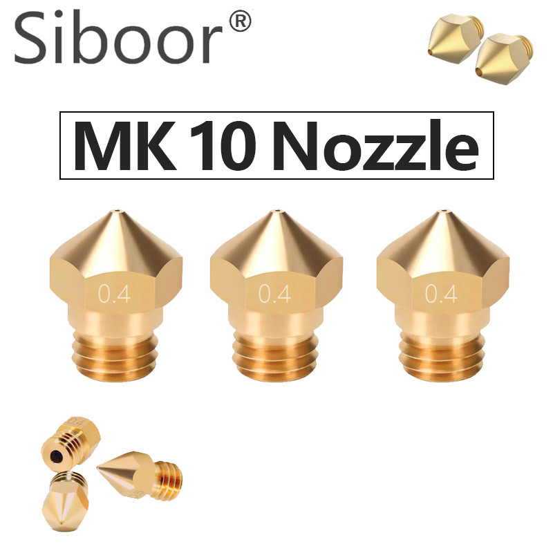 Nozzle Brass MK10 Nozzle 0.2mm 0.4mm 0.6mm 0.8mm 1.0mm Copper M6 1.75mm Thread Nozzles 3D Printers P