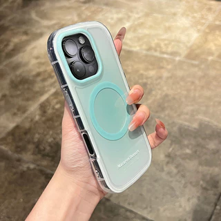 หรูหรา Ellipse แม่เหล็กชาร์จไร้สายเคสโทรศัพท์สําหรับ iPhone 12 13 14 15 16 Pro Max Gradual เปลี่ยนฝาครอบกันชน