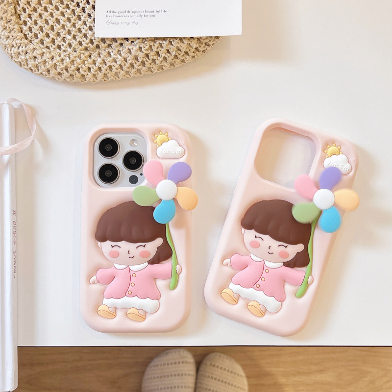 3D สนุก Spinable Windmill สาวซิลิโคนเคสโทรศัพท์สําหรับ iPhone 13 14 15 16 Pro Max ปลอกซิลิโคนอ่อนนุ่มฝาครอบป้องกันสําหรับ iPhone16Promax กรณี ราคา ถูกที่สุด ดีลบีเคเค แกลเลอรีภาพที่ 2