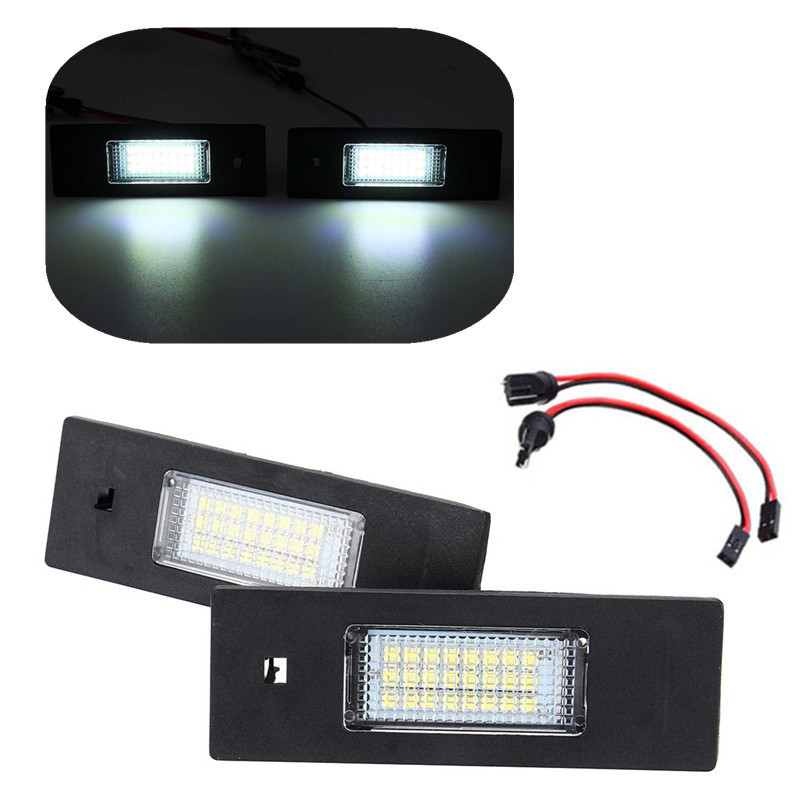 2X LED สีขาวจํานวนป้ายทะเบียนไฟท้าย Super Bright ข้อผิดพลาดฟรีสําหรับขับรถกลางคืนสําหรับ BMW E81 E87