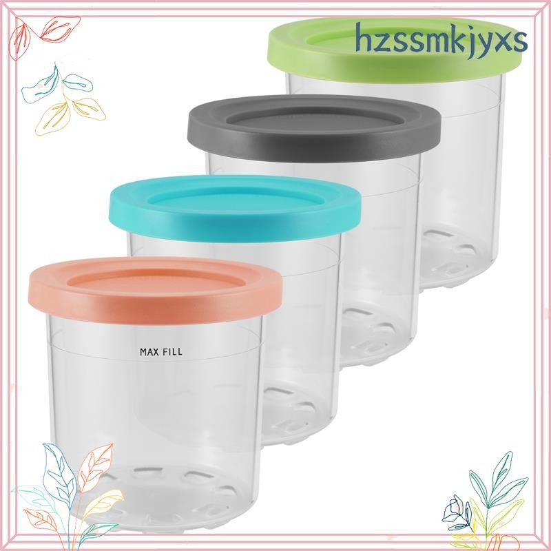 ถ้วยไอศกรีม Pints, ภาชนะไอศกรีมพร้อมฝาปิดสําหรับ Creami Pints NC301 NC300 NC299AMZ Series เครื่องทํา