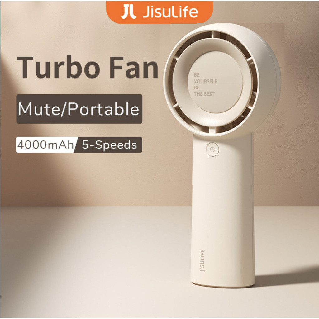 JISULIFE พัดลมชาร์จแบบพกพา 4000mAh พัดลมนักเรียนแบบพกพา USB
