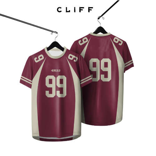 CLIFF เสื้อยืดคอกลมสไตล์American Retro ผ้าแห้งเร็ว สบายตัว