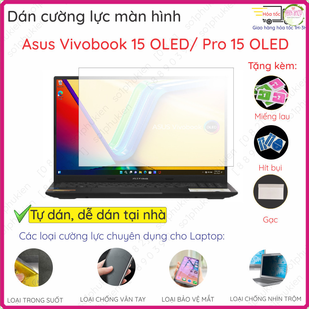 ฟิล์มกันรอยหน้าจอแกร่งสําหรับ Asus Vivobook Pro 15 OLED N6506 N6506MJ K6502Z A1505VA A1505 M3500 nan