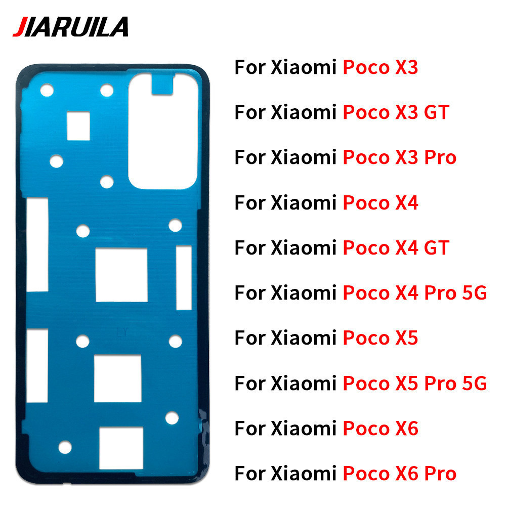 ฝาหลังแบตเตอรี่อุปกรณ์กาวสําหรับ Xiaomi Poco X3 Pro X4 GT X5 X6 Pro 5G ฝาหลังเทปกาวสติกเกอร์
