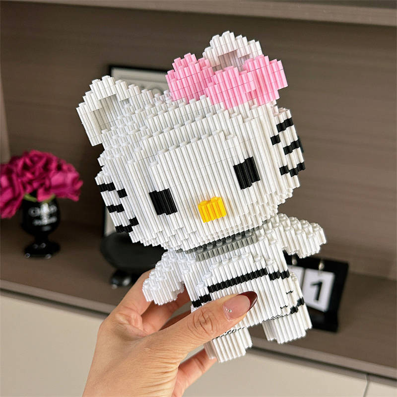 Hello Kitty Building Blocks Small Particle Puzzle Assembled Children's Toy Hellokitty Cat Gift Puzzl