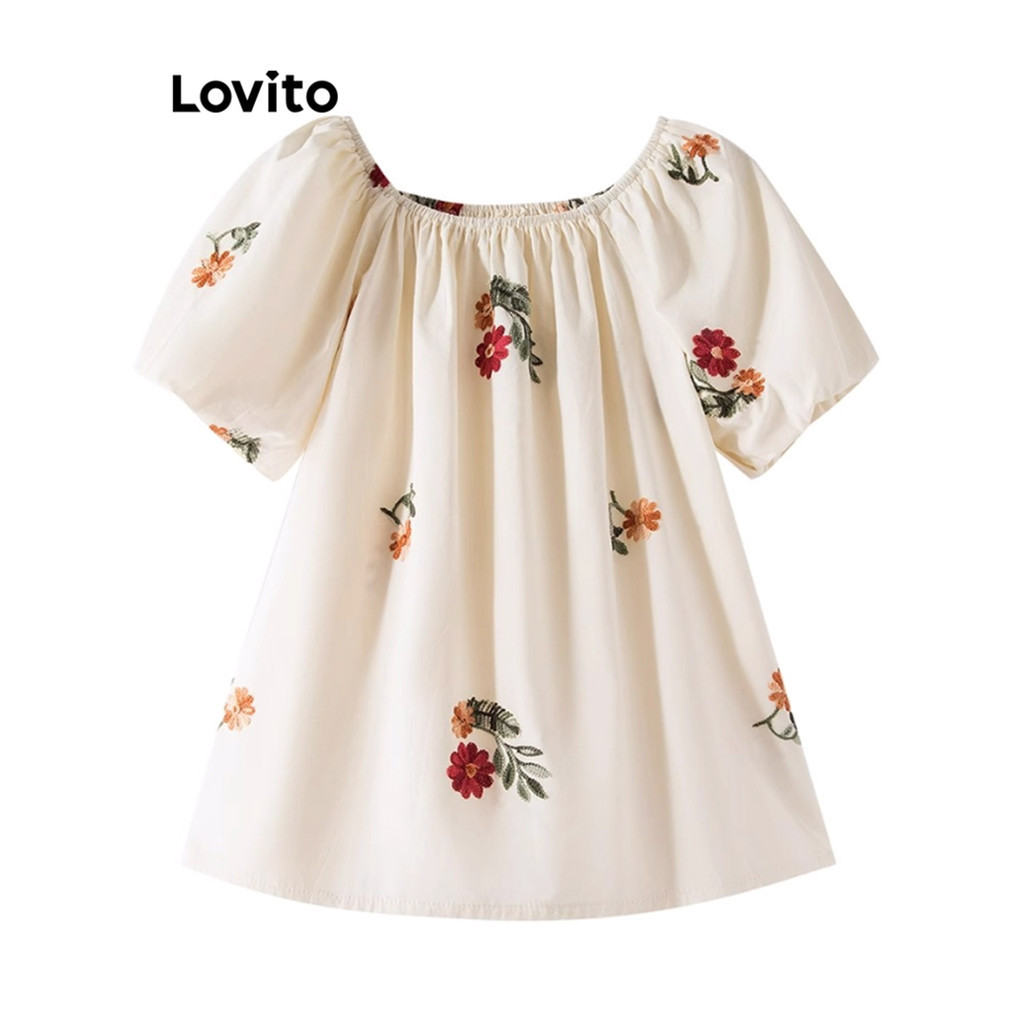 Lovito เสื้อเบลาส์ลายเรียบๆสำหรับผู้หญิง LNA81087