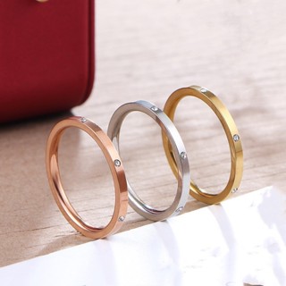 แหวนสแตนเลสขนาด 2.5 มม. สไตล์ย้อนยุคสำหรับผู้หญิง