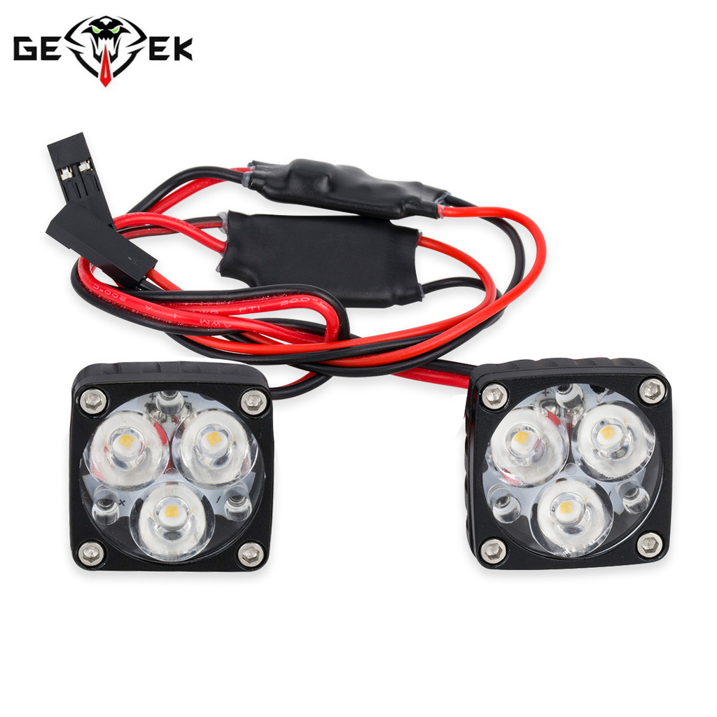 Super Bright Square ไฟ LED ไฟหน้า Spotlight สําหรับ 1/10 1/8 RC Crawler รถ Axial SCX10 Traxxas TRX4 TRX6 90046 Redcat Gen8