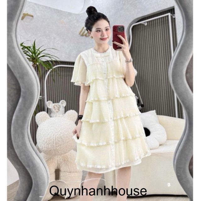 <Quynhanhhouse ชุดคลุมท้อง> เดรสดาวน์ที่ออกแบบมากับชุดคลุมท้องจับจีบ M11037 sm
