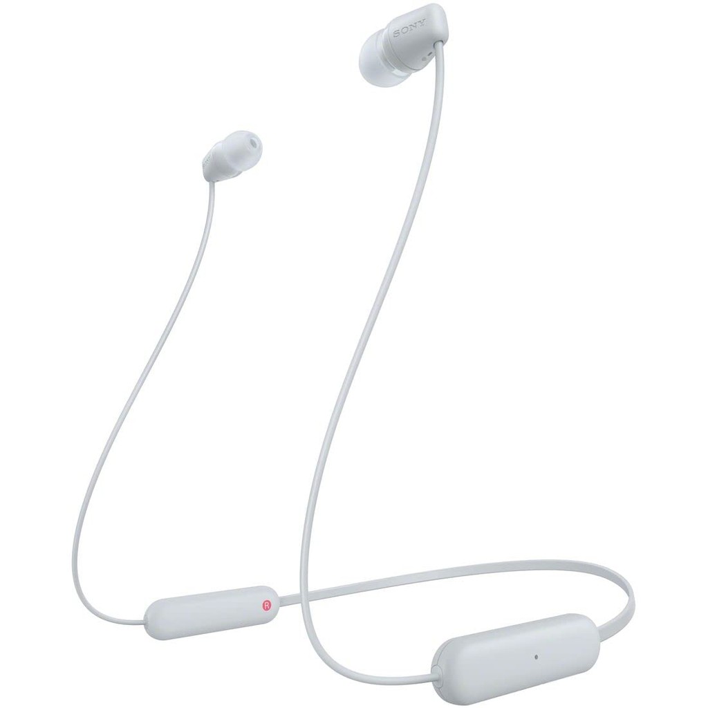 Sony Wireless Earphones WI-C100: Bluetooth Compatible / 25 Hours Battery Life / IPX4 Waterproof / DS