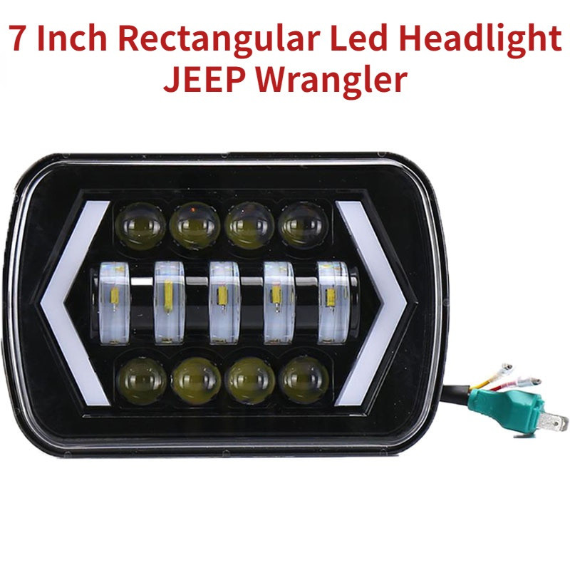 WRANGLER ไฟหน้า Led H4 55W ทรงสี่เหลี่ยม 7 นิ้ว
