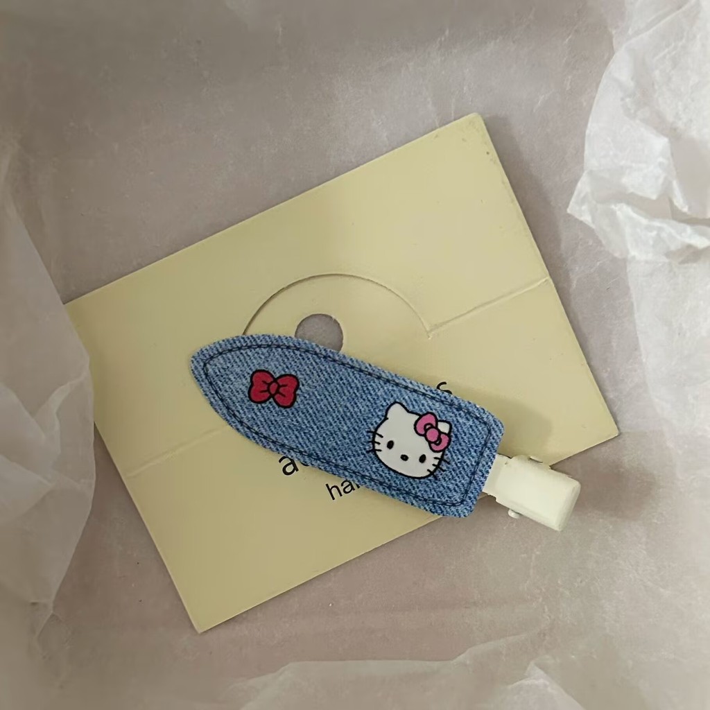 ผ้ายีนส์สีฟ้าสไตล์ญี่ปุ่น มีลายแมวน่ารักและรายละเอียดที่ด้านข้างเรียบหรู - รูปที่ 3