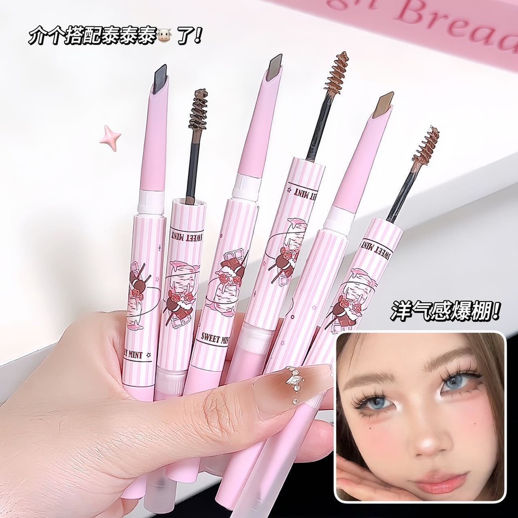 Sweetmint Double-Headed Eyebrow Pencil Dyeing Eyebrow Cream Two-In-One นักเรียนสีอ่อนกันน้ํา Sweat-P