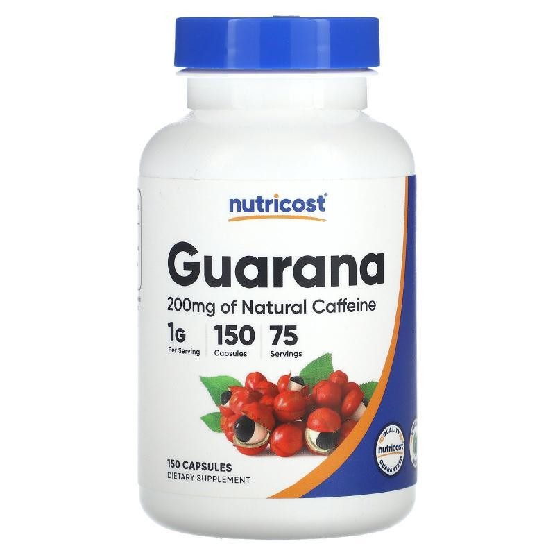 Nutricost, Guarana Extract อาหารเสริมโภชนาการ 150 Capsul% Nutricost, แคปซูล瓜拉提补充150 แคปซูล胶9052