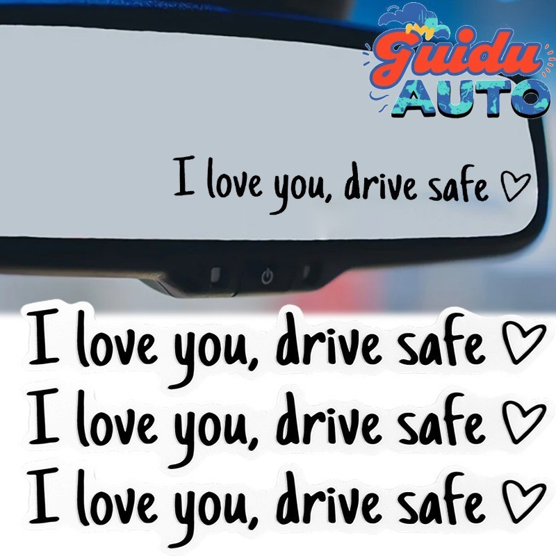 [ MOAuto ] Drive Heartfelt ป้ายเตือนความปลอดภัย - I Love You Drive Safe Sticker - สติ๊กเกอร์ตกแต่งกร