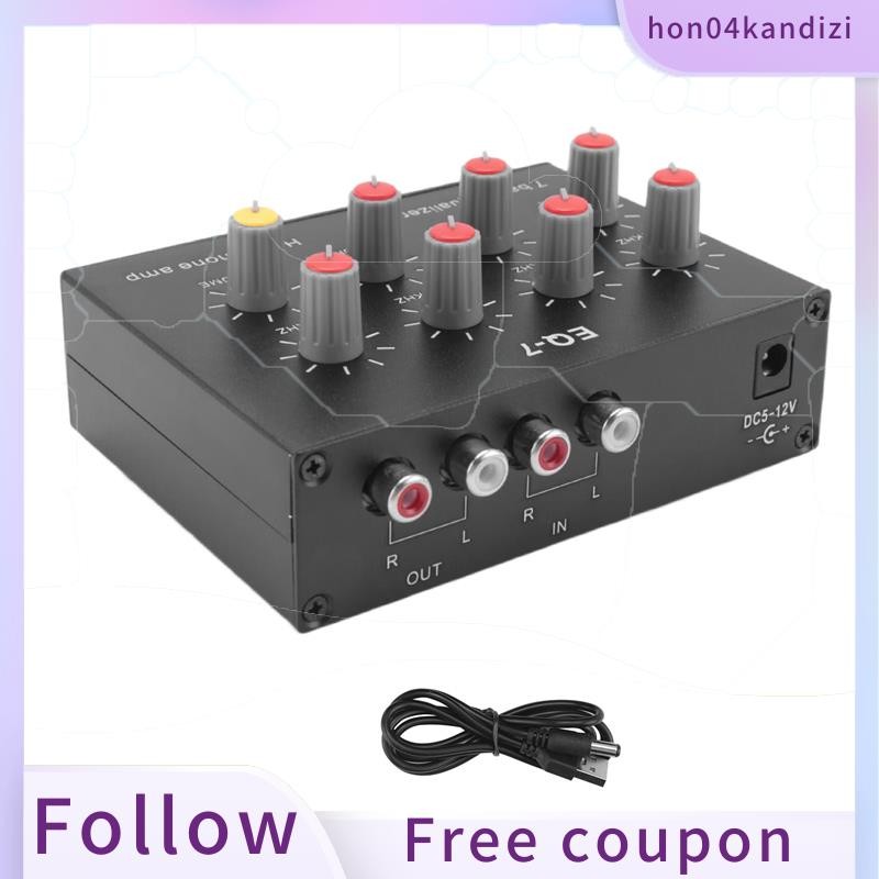 EQ-7 เครื่องเสียงรถยนต์ชุดหูฟังเครื่องขยายเสียง 7-Band EQ Equalizer เสียงดิจิตอล Equalizer