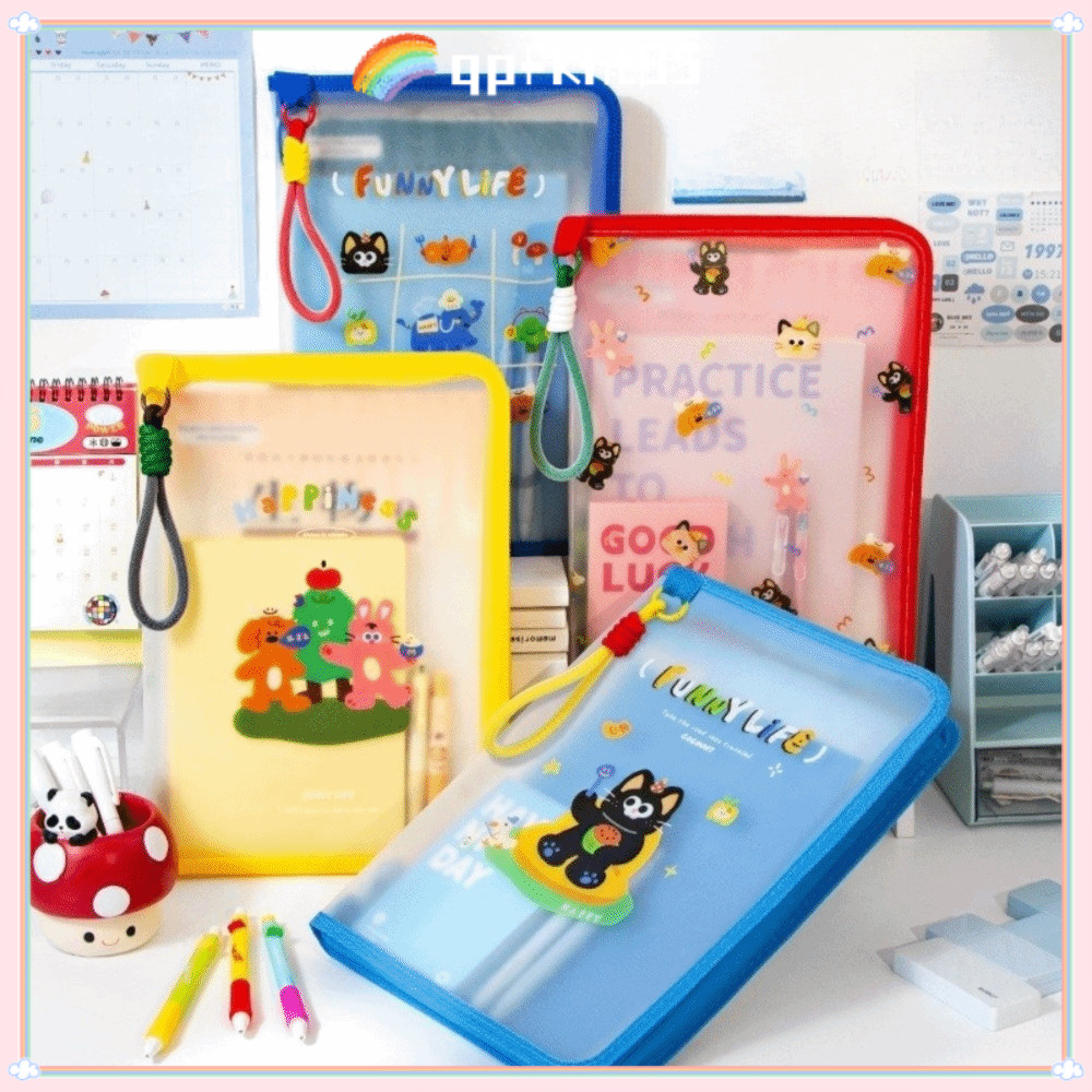 คิวพีเอฟเคเอชที85 ถุงเก็บไฟล์ ก4, ถุงแฟ้มกันน้ําความจุขนาดใหญ่, กระเป๋าถือโปร่งใสแบบพกพามือถือกระเป๋าเอกสารเครื่องเขียนการจัดเก็บ