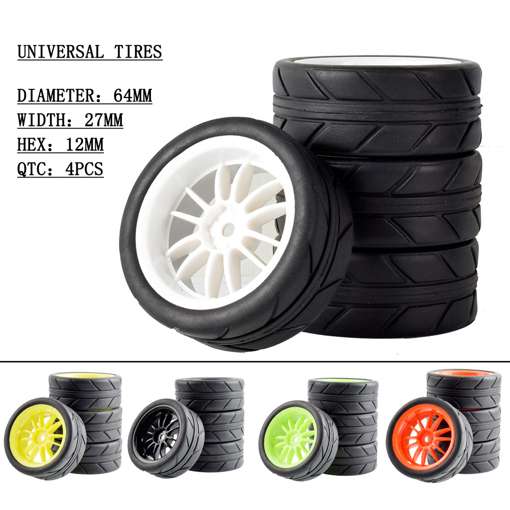 6031-6087 64 มม.ยางและชุดล้อ 4PCS สําหรับ 1:10 HSP HPI SAKURA D3 Kyosho FW06 ทั่วไป