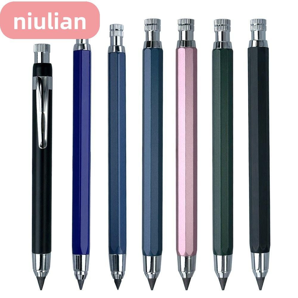 ดินสออัตโนมัติ NIULIAN, 2B/4B/6B/8B/10B ดินสอเติมดินสอโลหะ, การออกแบบการ์ตูนร่างสร้างสรรค์ 4.0 มม.กา
