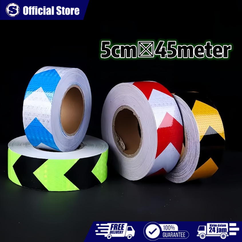 CAHAYA สติ๊กเกอร์สะท้อนแสง สติ๊กเกอร์สะท้อนแสง Police Line Light Reflector สติ๊กเกอร์ 5cm*45m
