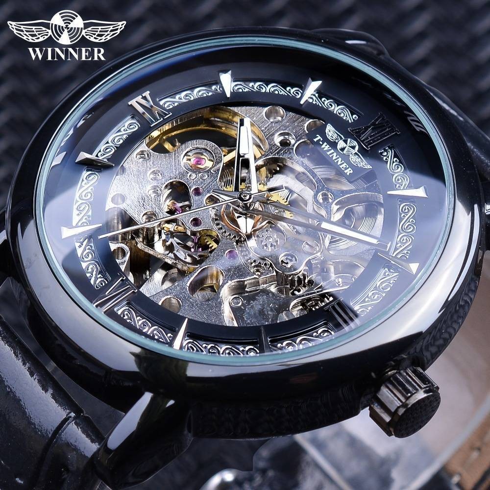 Shi Watch Mechanical Watch Watch Watch นาฬิกา Shi Mechanical Skeleton Watch