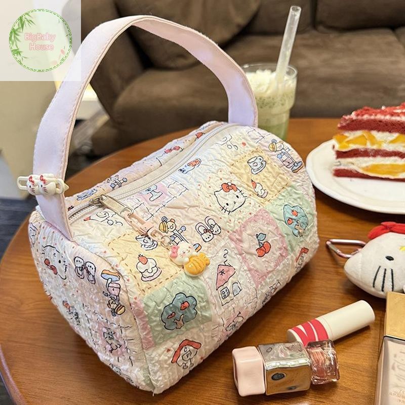 บ้านใหญ่ กระเป๋าแต่งหน้าการ์ตูนเดินทางแบบพกพาความจุขนาดใหญ่ถุงเก็บอินเทรนด์น่ารักกระเป๋าถือกระเป๋าอุปกรณ์อาบน้ําแฟชั่น ไทย
