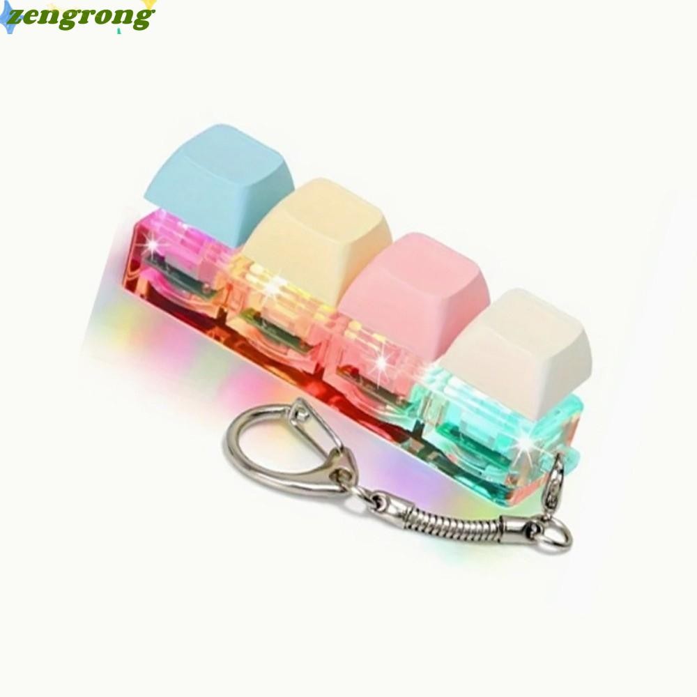 ZENGRONG พวงกุญแจ Fidget, คีย์บอร์ด DIY บรรเทาความเครียดนิ้วมือคีย์บอร์ด, ปุ่มปุ่มกดผ่อนคลาย 2/4/9 คีย์ Clicker ของเล่นผู้ใหญ่