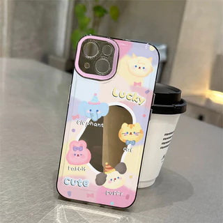 🔥AWIFI🔥เข้ากันได้สำหรับ เคสไอโฟน11 เคส iphone 16 Pro Max 7 8 Plus XR X XS MAX 12 13 14 15 16 เคสใส ช้างลูกแมวน่ารัก