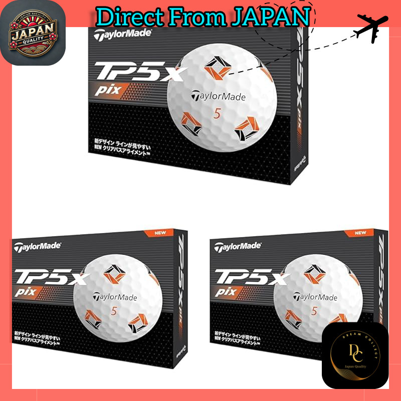 TaylorMade TP5x Pix Series 2024 Japan Official Product Golf Balls 1 Dozen (12 pieces) (× 3)