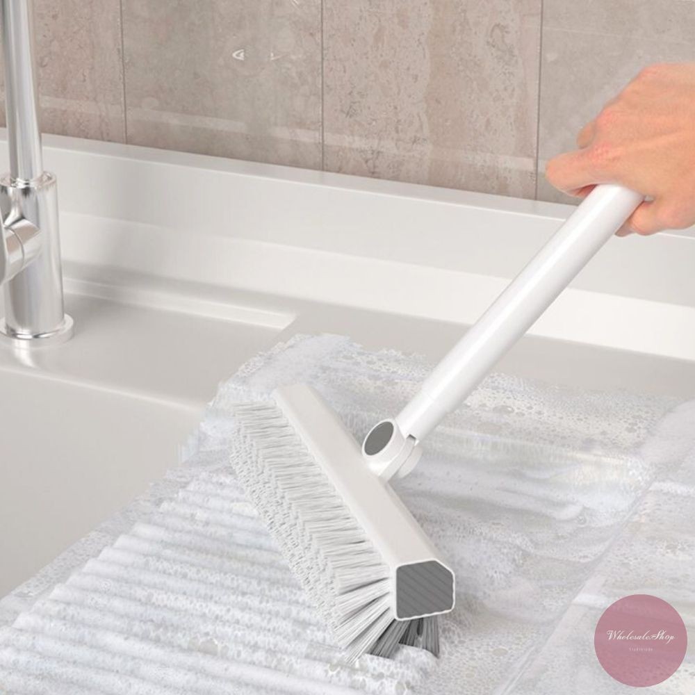 แปรงขัดพื้น แปรงขัดร่อง ขนแปรงรูปตัว V หัวแปรงหมุน 180 องศา ขัดได้ทุกซอกทุกมุม ด้ามยาวแข็งแรง - รูปที่ 4