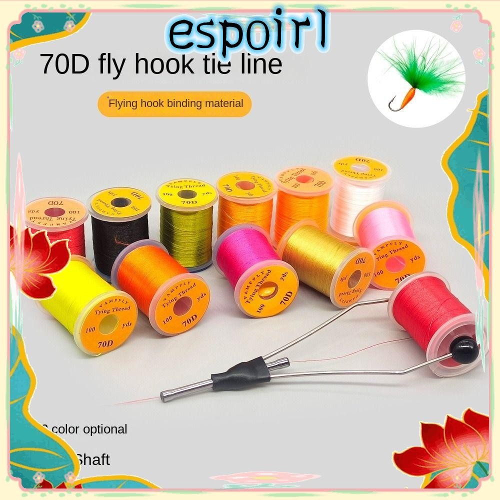 ESPOIR Fly สายตกปลา, ปลาแซลมอน Super Strong Fly Tying Thread line, Fly Bass Thread Spool Fishing Lin
