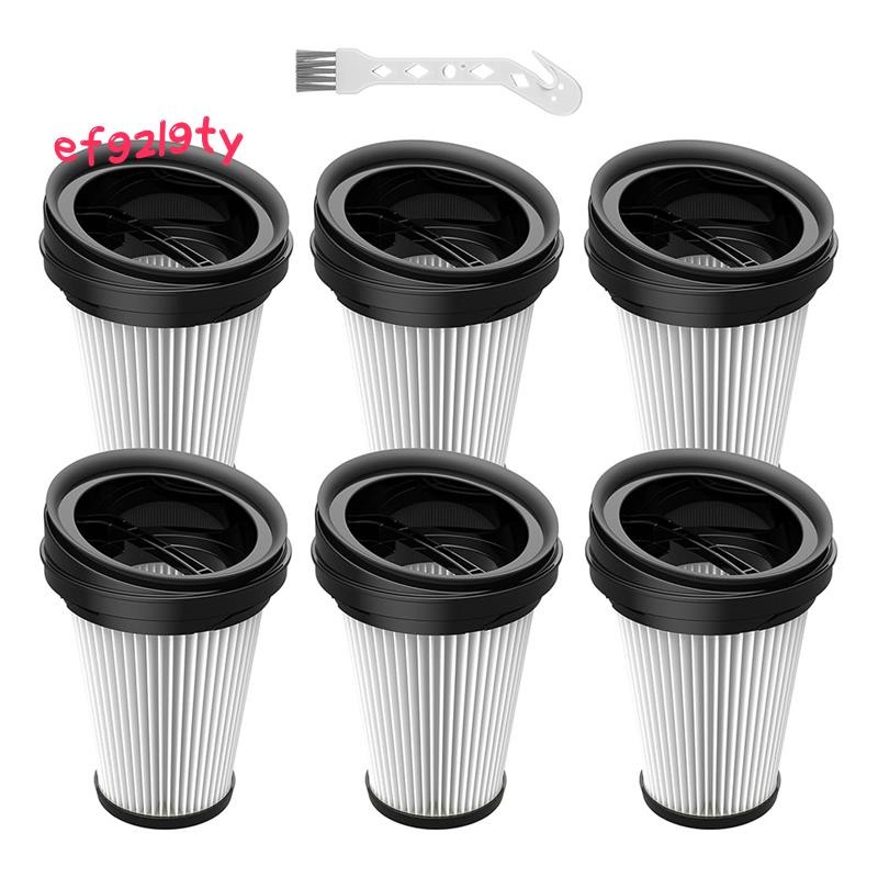 6 Pack ตัวกรองทดแทนสําหรับ VCH9829 VCH9832 VCH9630 VCH9631 VCH9632 2in1 เครื่องดูดฝุ่นมือถือไร้สาย