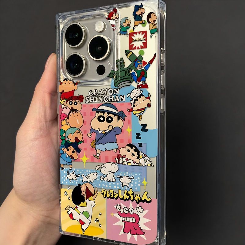 [Cube] Ice Crystal Cube Funny Crayon Shin-Chan เหมาะสําหรับเคสโทรศัพท์ Apple 16/15/14/13promax 12/11