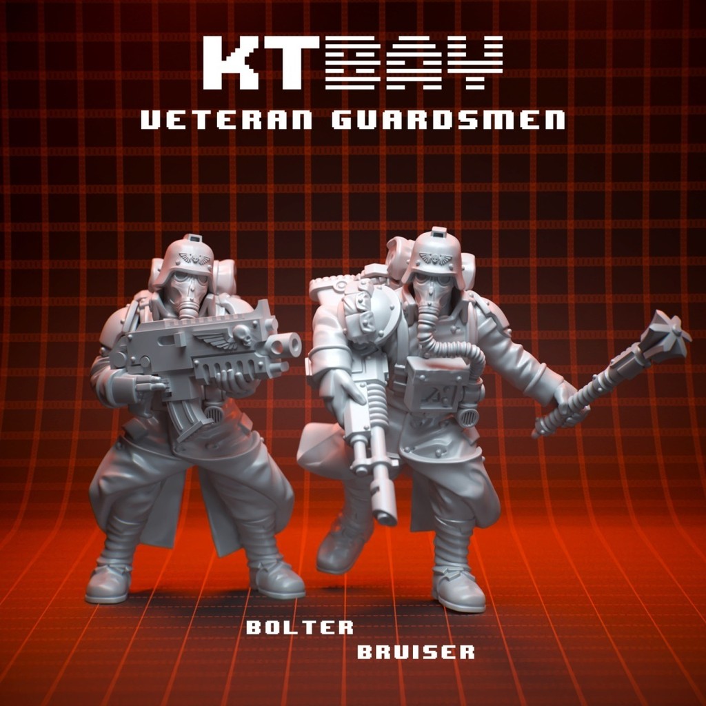 Warhammer Warhammer 40k Star Army Clegg Veteran Killing Team Chess Piece (โมเดลสีขาวที่ไม่ผ่านการทาส