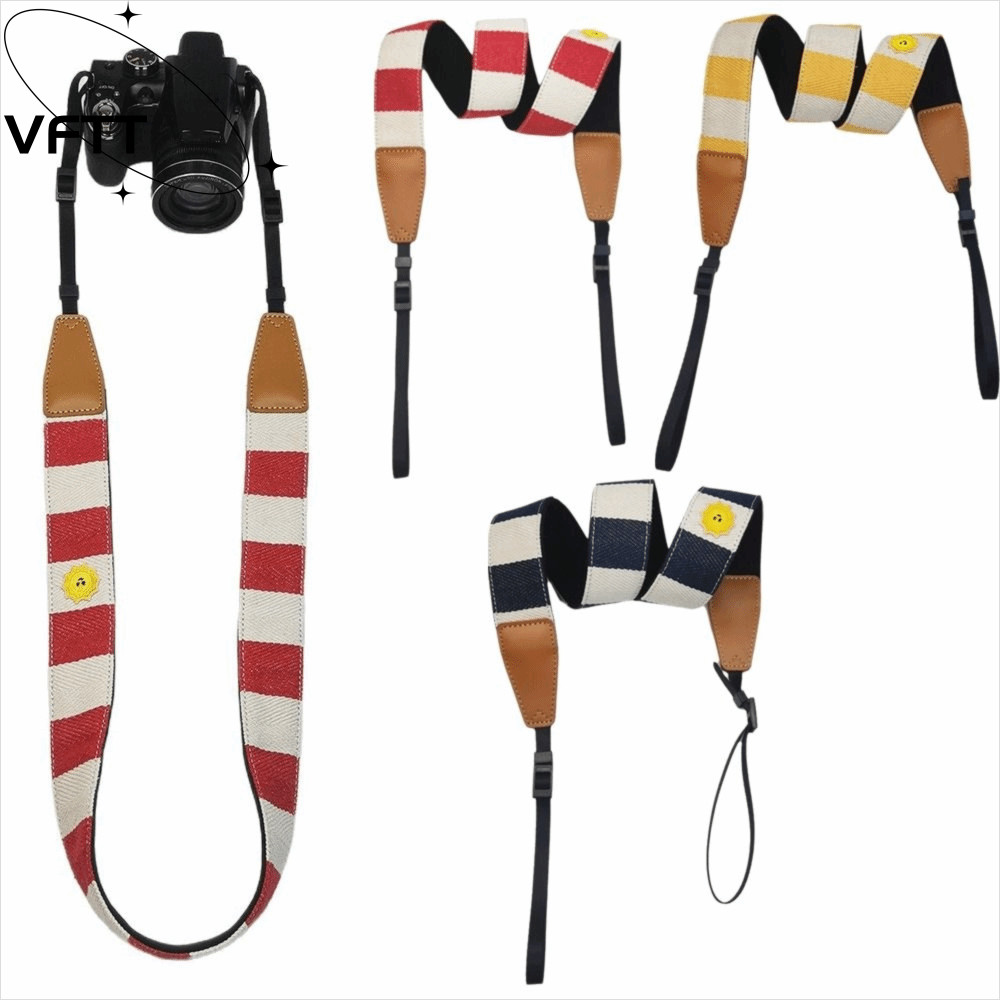 VFTT Micro Single Strap, Bohemian Style Adjustable Camera Shoulder Strap, Striped Cotton Neck Strap 