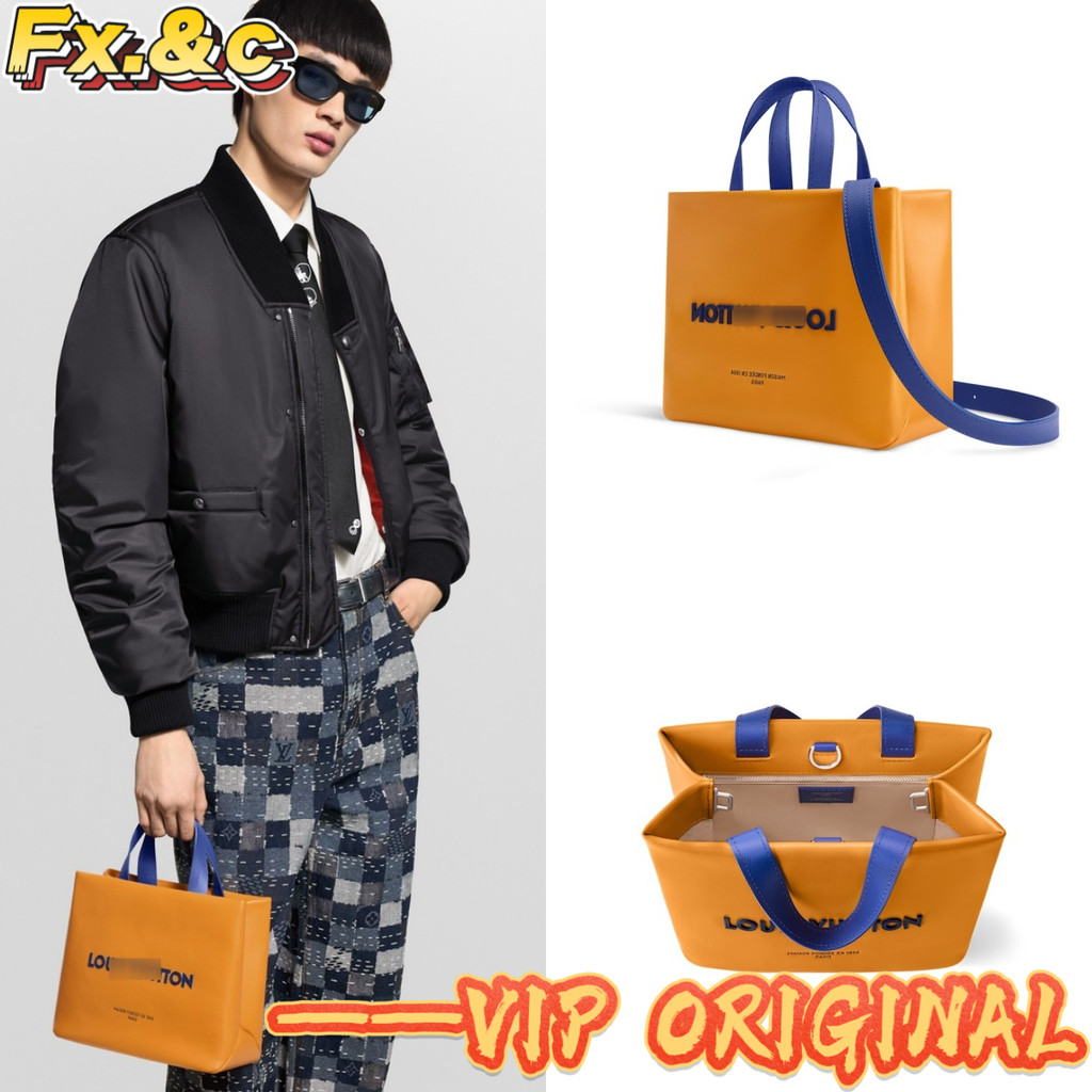 【ก่อนสั่งสอบถาม】ราคา7100 LLL MINI กระเป๋าโท้ท หนังวัว + ผ้าแคนวาส ทูโทน tote bag ขนาด 26*10*20cm ถือ