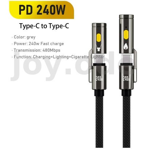 BlitzWolf® BW-HDC9 4-in-1 240W Fast Charging กลางแจ้ง Cigarete ไฟแช็ก 1.2M 2M ไนลอน Braid 480Mbps ข้