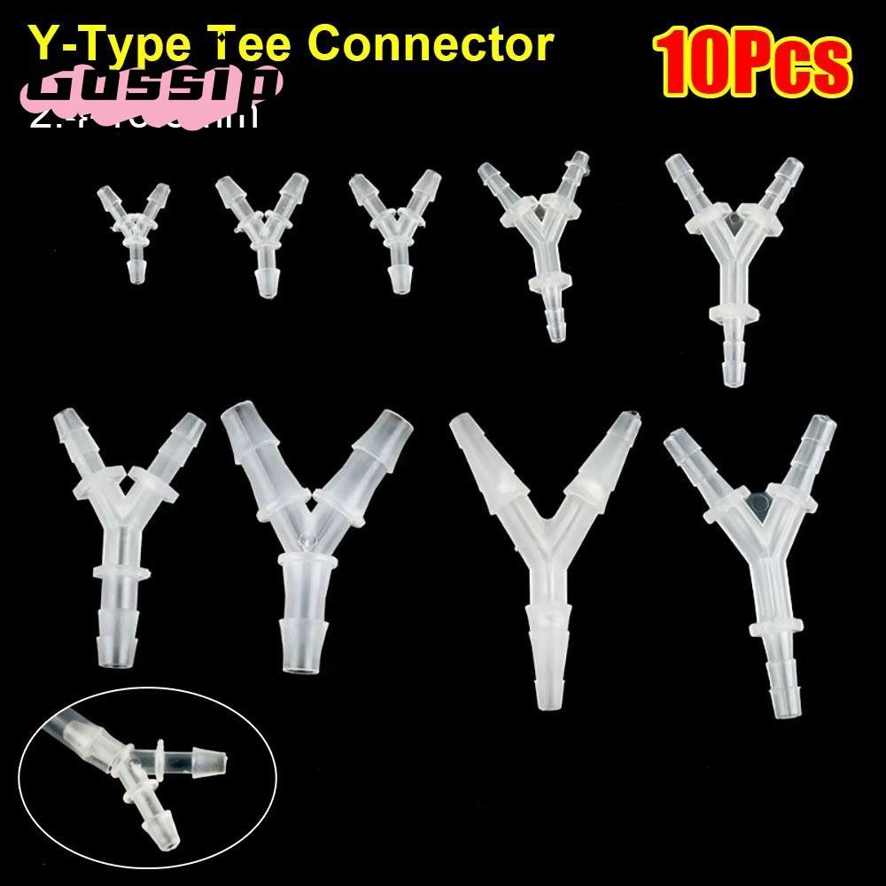 GOSSIP 10 ชิ้น 3 ทางเชื่อมต่อ, นุ่ม 2.4-15.8 มิลลิเมตร Y-Type Tee Connector, PP PE ท่อพลาสติกอุปกรณ์