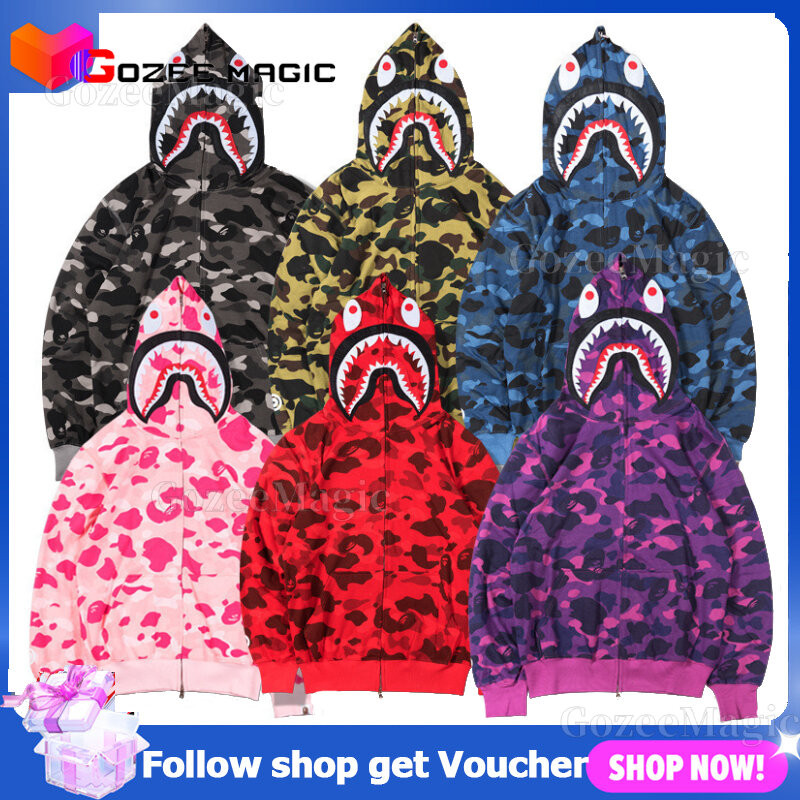 Oversize Y2k Shark Head 3D พิมพ์ Hoodie เสื้อกันหนาวผู้หญิงผู้ชาย Hip Hop สบายๆกีฬาซิป Hoodies