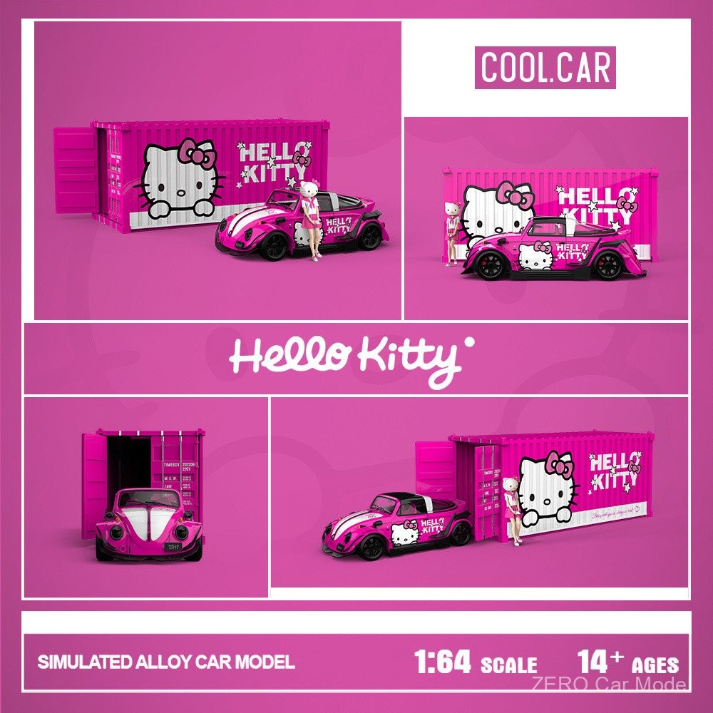 [925hot] Cool Car1: 64 Beetle คอนเทนเนอร์ kitty จําลองรถคอลเลกชันเครื่องประดับของขวัญ diecast 7PJ8