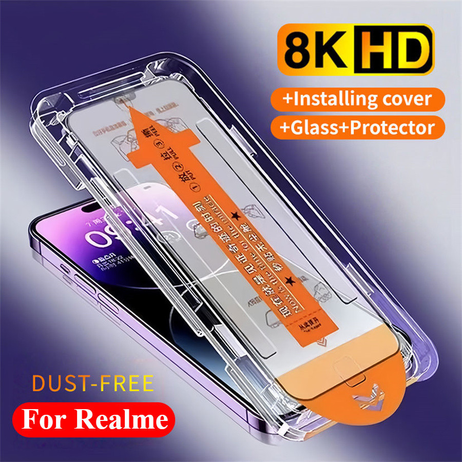 ติดตั้งง่ายกระจกนิรภัยสําหรับRealme Note 60 60X 50 14 14X 13 12X 11 11X 10 9 8 8i 7 7i 5i 6i 6 3 Pro