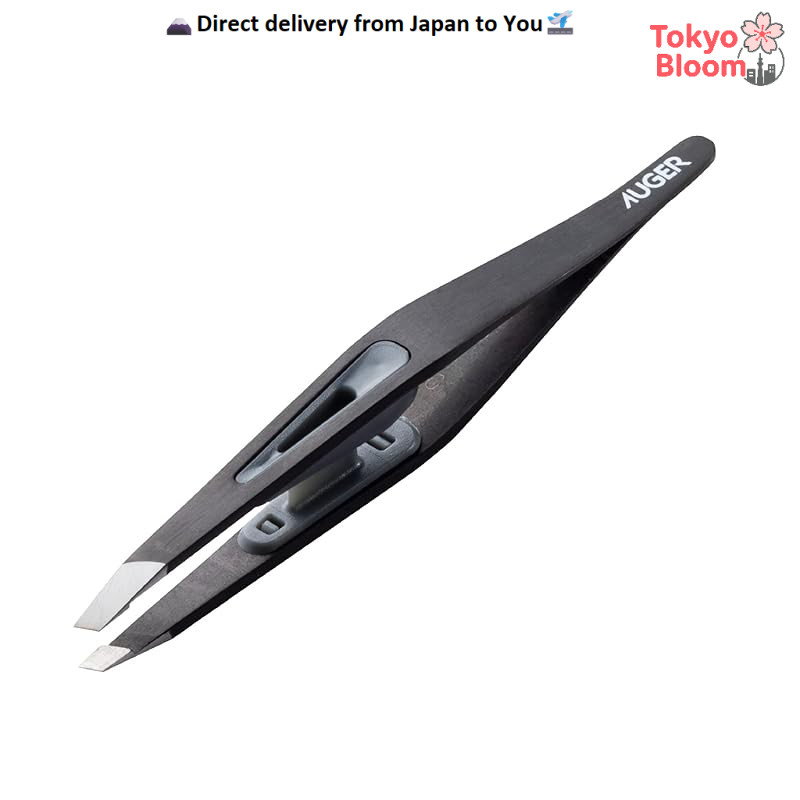 Kai Corporation AUGER Tweezers (AUGER Slanted Tip Eyebrow Hair Removal Tweezers for Men Grooming)🛫Ja