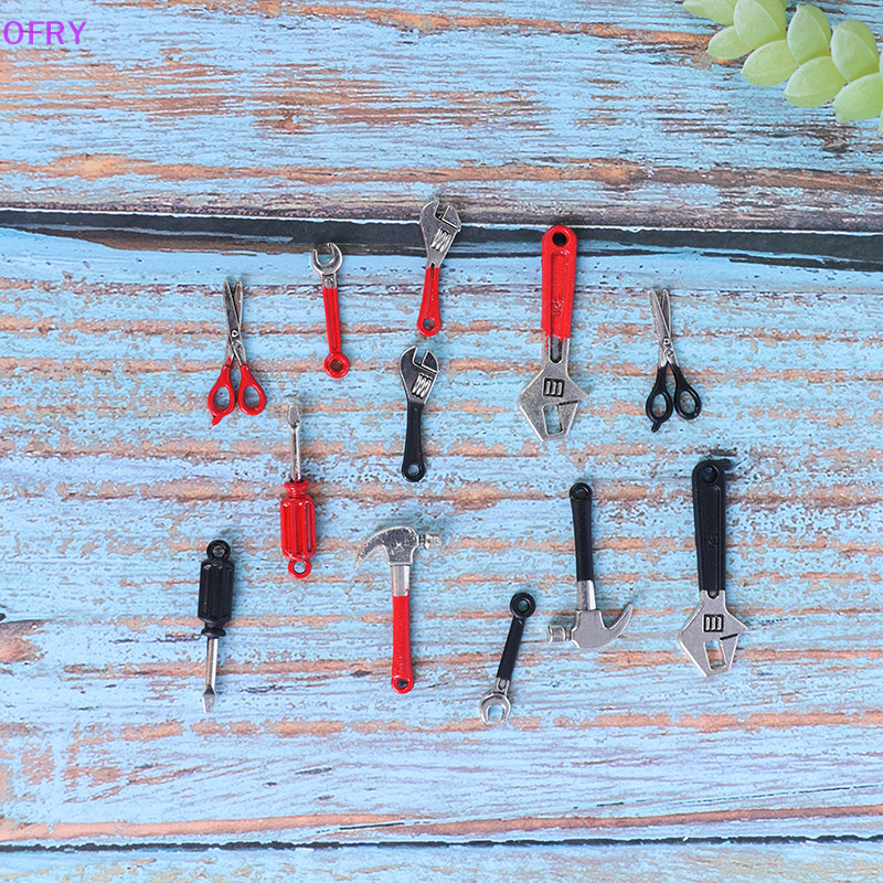 6 ชิ้น/เซ็ต Dollhouse Mini ชุดซ่อมอุปกรณ์เสริมค้อนประแจเฟอร์นิเจอร์ของเล่น RY