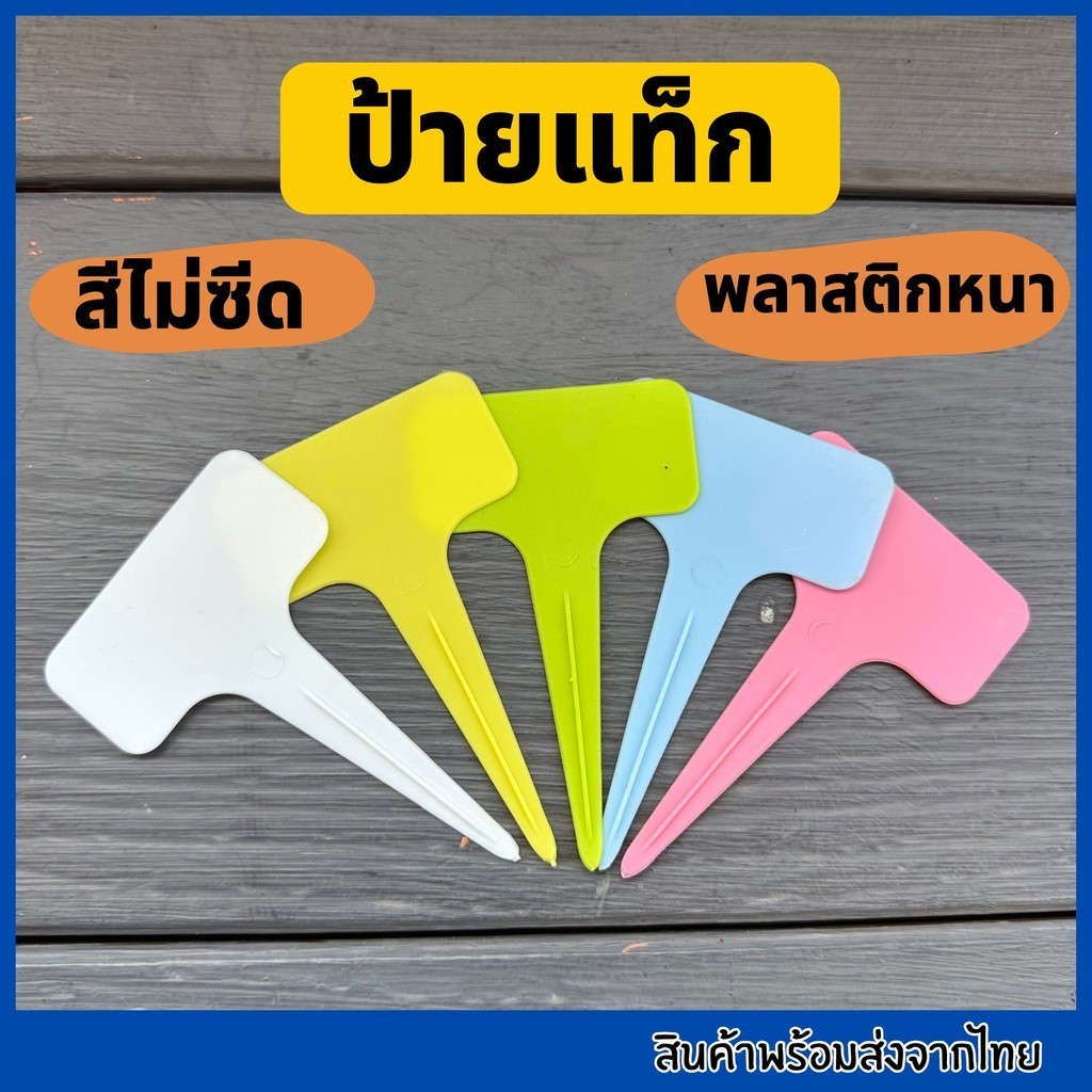 ป้ายเขียนชื่อต้นไม้ แพ็ค 20 ใบ ป้ายแท็ก ป้ายพลาสติก สีสันสนใส