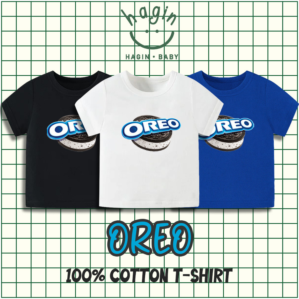 Haginbaby Food Themed Oreo Baby Cotton T-shirt ปรับแต่ง Oreo Cookies Children Clothes